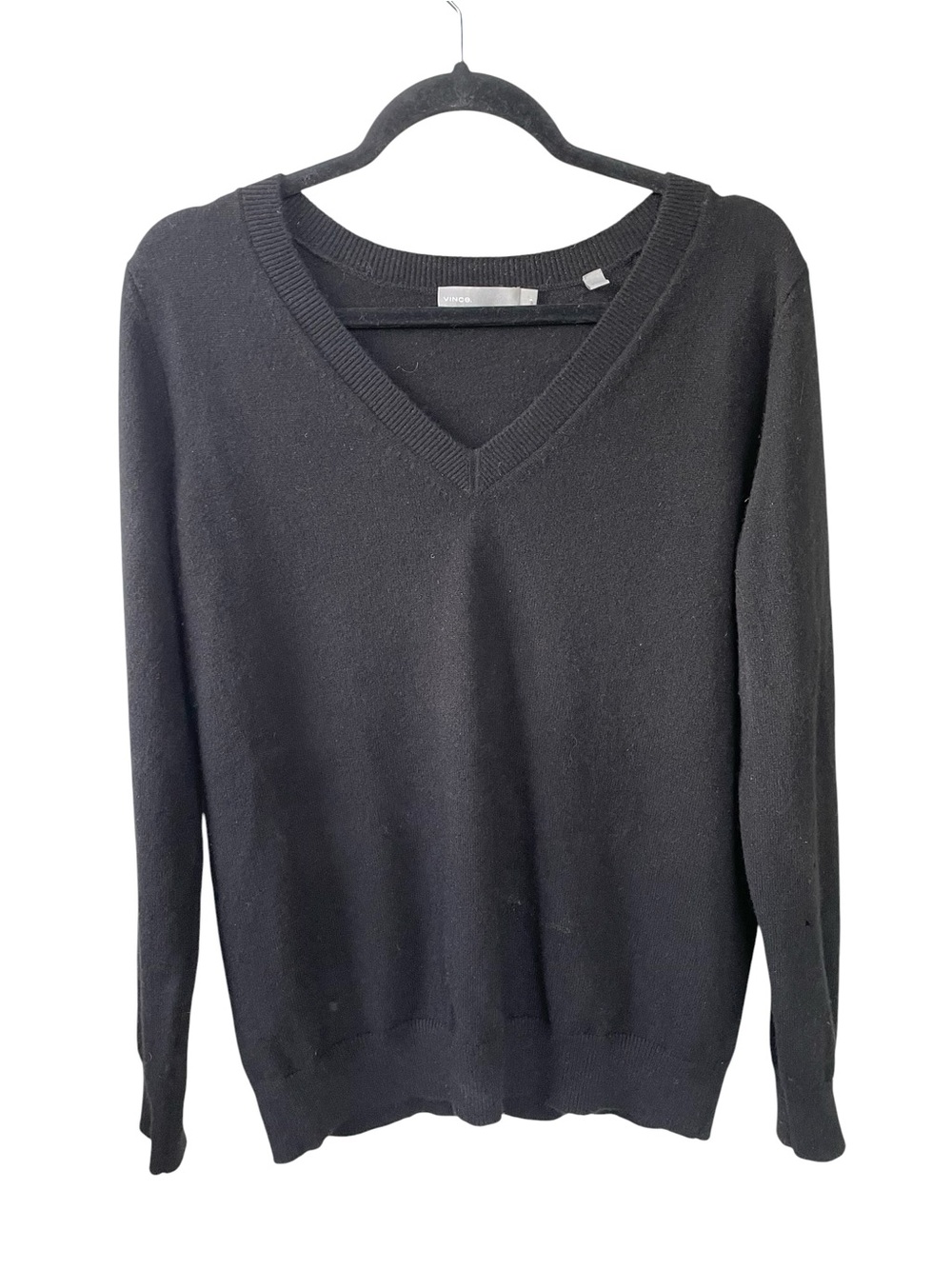 VINCE Cashmere V-Neck Sweater Black S